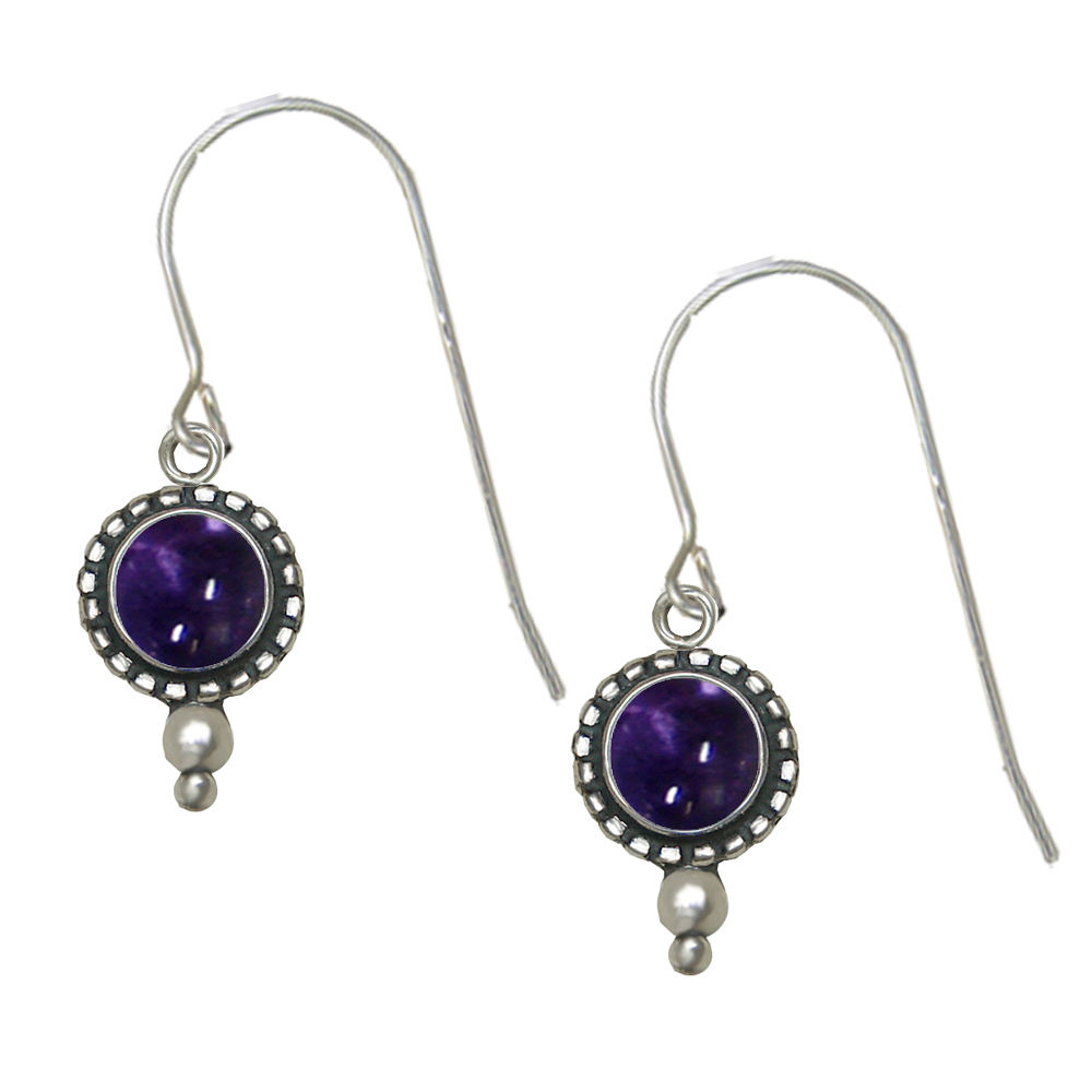 Sterling Silver Iolite Gemstone Drop Dangle Earrings